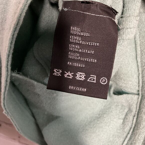 New Carlisle Jacket Women Size 10 Turquoise Wool Collared Snap Up Blazer Pockets - Picture 7 of 9